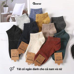 Set 10 đôi tất cổ ngắn nam nữ GOMTAT, vớ cổ thấp unisex êm mềm thoáng mát