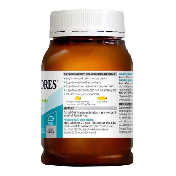DẦU CÁ KHÔNG MÙI BLACKMORES ODOURLESS FISH OIL MINI CAPS 400 VIÊN NHỎ - Hình ảnh 2