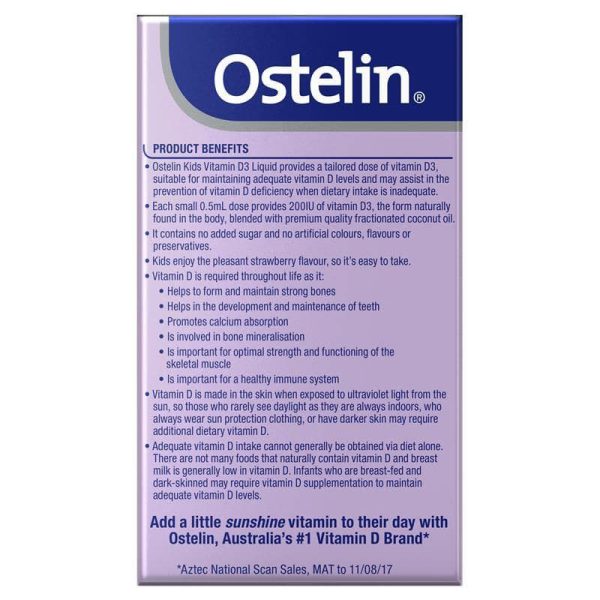 VITAMIN D3 DẠNG NƯỚC CHO BÉ OSTELIN KIDS VITAMIN D3 LIQUID 20ML - Hình ảnh 2