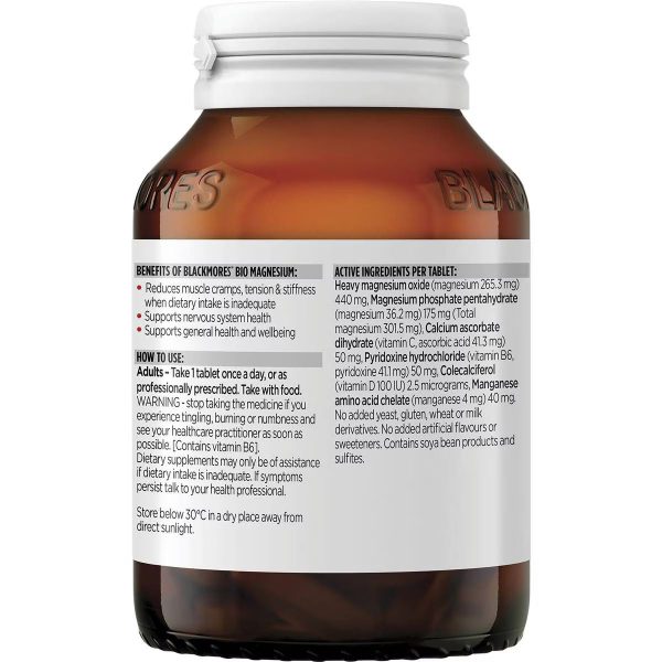 BỔ SUNG MAGIE HỖ TRỢ CƠ BẮP BLACKMORES BIO MAGNESIUM MUSCLE HEALTH 150 VIÊN - Hình ảnh 2