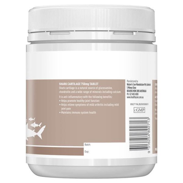 SỤN VI CÁ MẬP HEALTHY CARE SHARK CARTILAGE 750MG 200 VIÊN - Hình ảnh 4