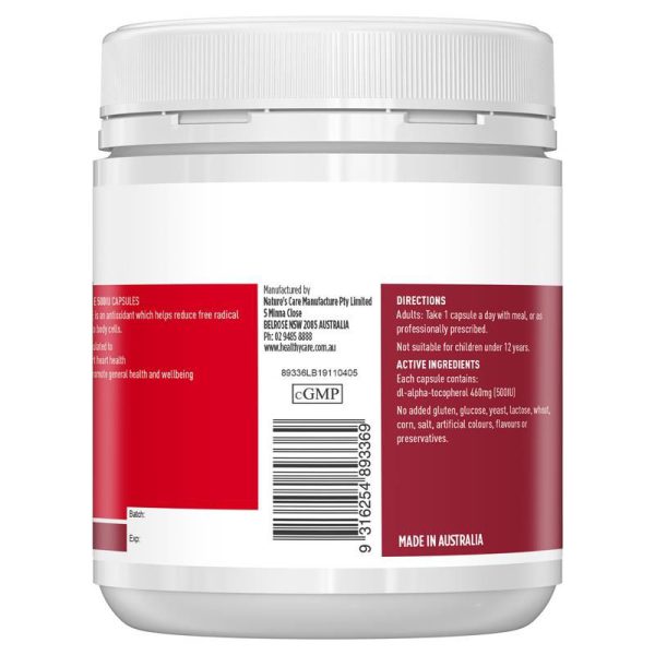 VIÊN UỐNG HEALTHY CARE VITAMIN E 500IU 200 VIÊN - Hình ảnh 2
