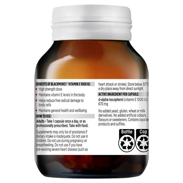 BỔ SUNG VITAMIN E BLACKMORES VITAMIN E 1000IU 30 VIÊN - Hình ảnh 3